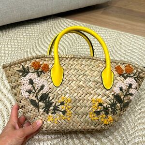 Zara floral raffia tote - used once